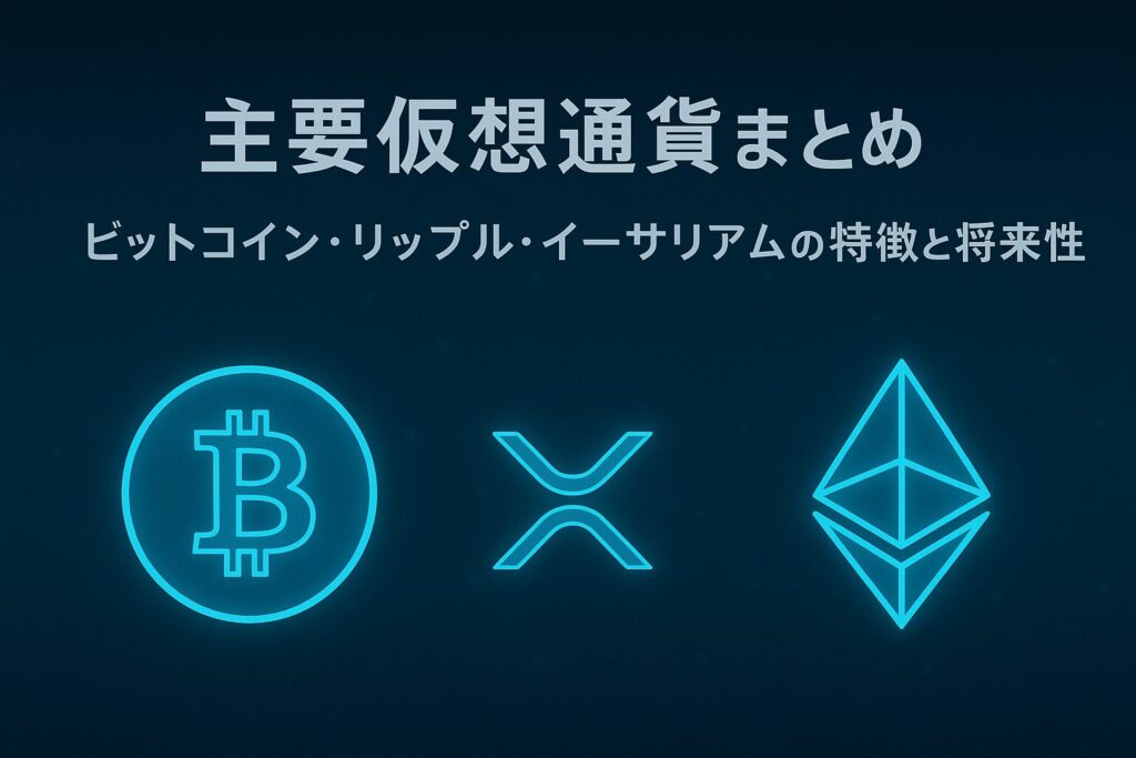 主要仮想通貨まとめ｜ビットコイン・イーサリアム・リップルの特徴と将来性
