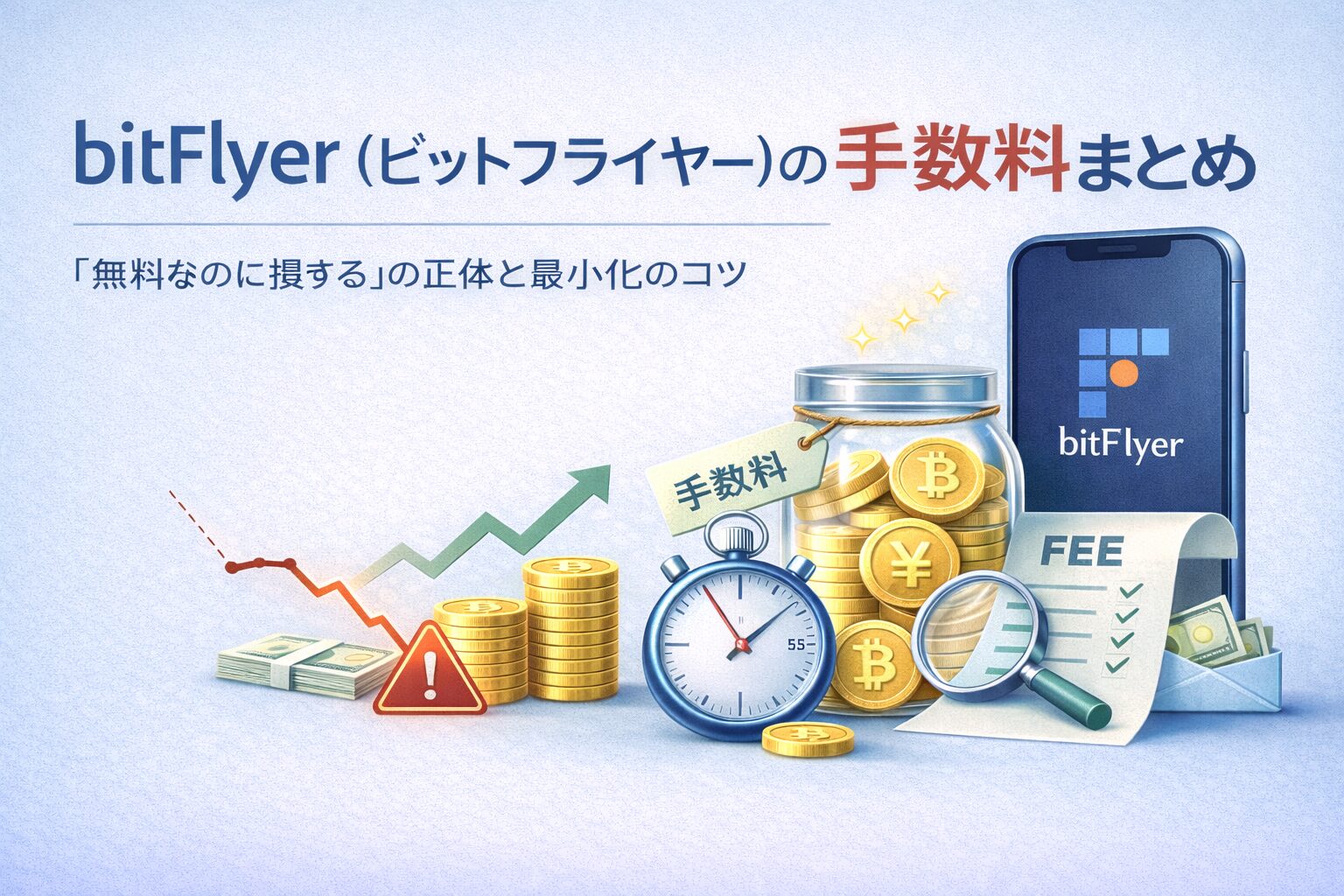 bitFlyer（ビットフライヤー）の手数料まとめ｜「無料なのに損する」の正体と最小化のコツ | トリッピ